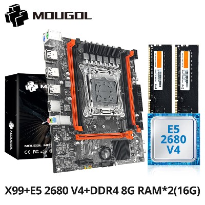 Zestaw płyty głównej MOUGOL X99 Gaming procesorem Intel Xeon E5 2680 V4 pamięcią DDR4 8Gx2 2133MHz Dual Channel ECC RAM M2 NVME do komputerów stacjonarnych