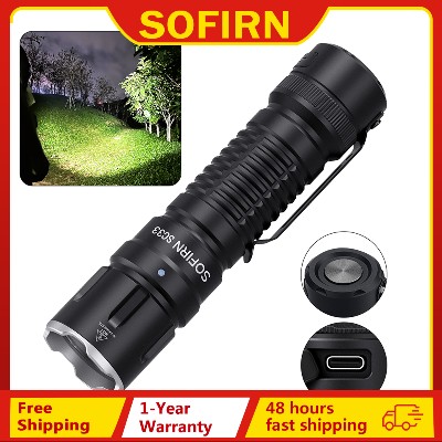 Sofirn SC33 Latarka LED 5200 lumenów XHP703 HI Latarka taktyczna Wydajna latarka USB możliwością ładowania 21700 lm przełącznikiem tylnym wydajna latarka myśliwska policyjna do obrony