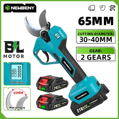 Nowe Nożyce Elektryczne Bezszczotkowe NewBeny Gears 65mm do Przycinania Drzew Owocowych Bonsai Narzędzia Elektryczne Kompatybilne Akumulatorami Makita 21V