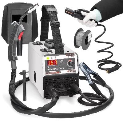 Spawarka inwertorowa 2w1 MIGMMA IGBT osłoną gazową cyfrowym wyświetlaczem 220V automatyczne podawanie drutu spawanie stali aluminium