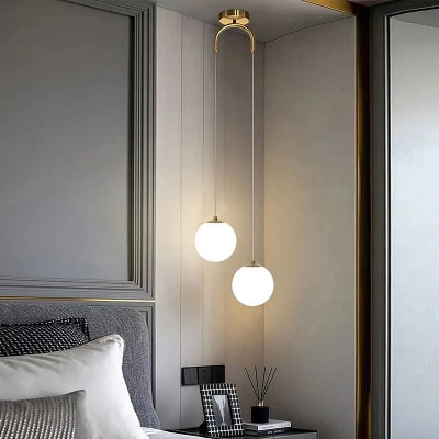 Nowoczesne szklane lampy wiszące LED Nordic salon oprawy do sypialni oświetlenie wewnętrzne restauracjabar Home Decor lampa wisząca 220V
