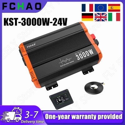 FCHAO 3000 Watów 50Hz Inwerter Wtyczką EU DC 24V na AC 220V230V Czysta Sinusoida Do Użytku Domowego Kamperach Podróży na Zewnątrz