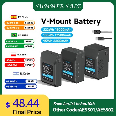 Zasilacz VMount VLock BP185 95 bateria VMount BP 222 kablem PD20W do kamer Sony oświetlenia wideo Blackmagic URSA