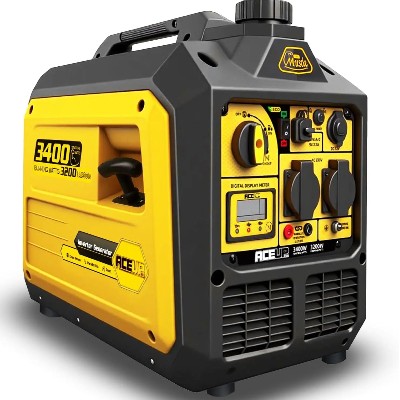 Aceup Energy 3400W Inwerterowy Generator Prądu Cichy Silnik Benzynowy 4Suwowy 230V12VUSB Wyświetlacz Cyfrowy 23Kg Do DomuKempinguUżytku Zewnętrznego