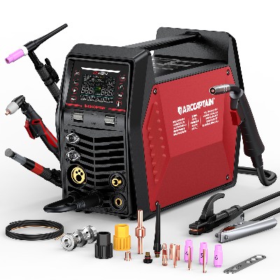 ARCCAPTAIN Spawarka MIG Impulsowa MIG Pistoletem Szpulowym HF TIG Lift TIG Cięcie Czyszczenie MMA 240V Sterowanie Aplikacją Spawarka do Aluminium