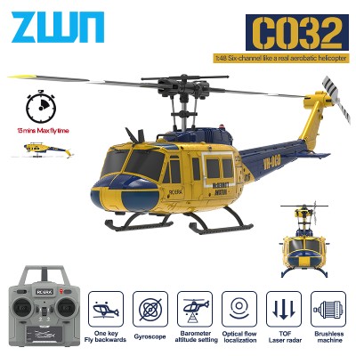 Helikopter RC C032 24G 6osiowy Żyroskop 6CH Utrzymywanie Wysokości Optyczny Przepływ Bezszczotkowy Zdalnie Sterowany Helikopter Zabawki Dla Dzieci Dorosłych