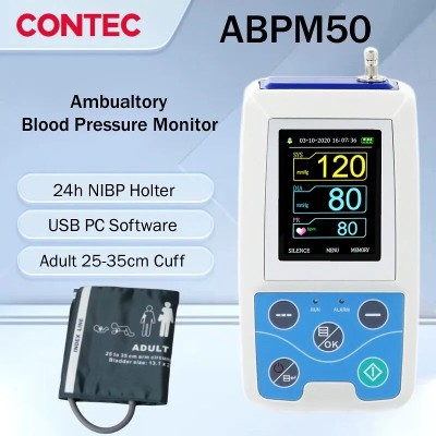 CONTEC ABPM50 24godzinny NIBP Holter Dynamiczny cyfrowy monitor ciśnienia krwi na ramieniu Oprogramowanie komputerowe duży mankiet dla dorosłych lub dorosłych