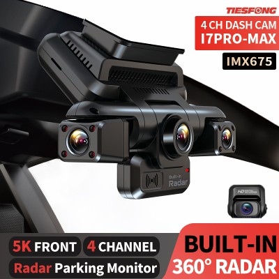 TiESFONG i7proMAX 5K 4CH GPS Kamera Samochodowa IMX675 360 Trybem Parkowania 24H WiFi Automatyczny Rejestrator Wideo Noktowizja Starlight