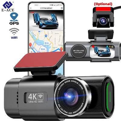 Kamera samochodowa 4K GPS WIFI APP 24H Night Vision Mini Opcjonalny tylny obiektyw Dashcam Samochodowy rejestrator wideo Kamera samochodowa Black Box