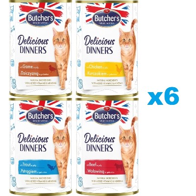 BUTCHERS Deliciuos dinners Mix smaków galaretce 24x400