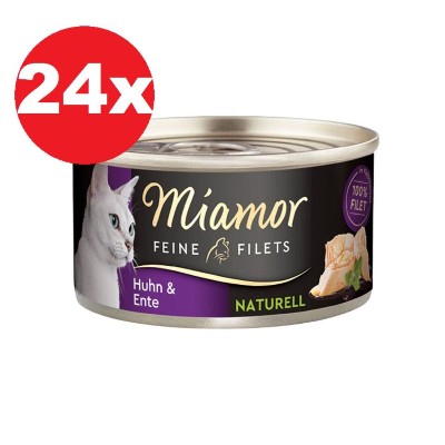 MIAMOR Feine Filets Naturell ChickenDuck 24x80g kurczak kaczka sosie własnym