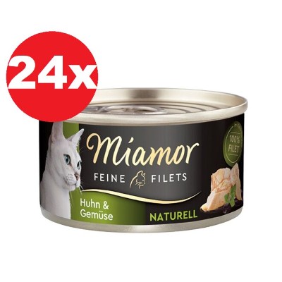 MIAMOR Feine Filets Naturell ChickenVegetables 24x80g kurczak warzywa sosie własnym