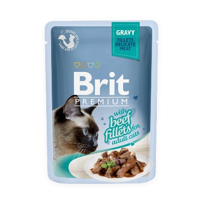 BRIT Premium Cat Fillets in Gravy mokra karma wołowiną dla kota 24x85