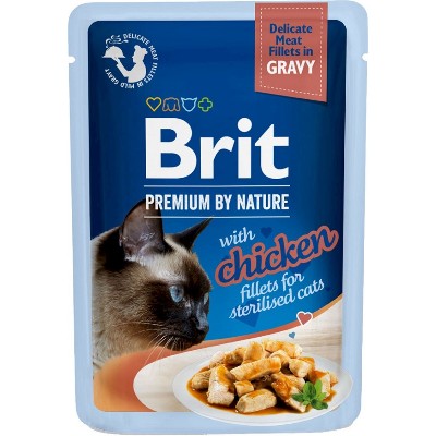BRIT Premium By Nature Fillets in Gravy for Sterilized cats kurczakiem 24x85g