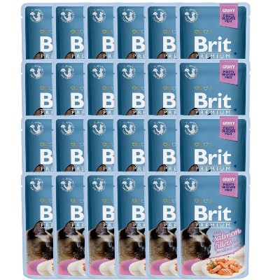 BRIT Premium Cat Delicate fillets in gravy łososiem sosie dla kotów sterelizowanych 24x85g