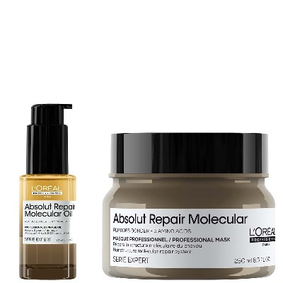 LOréal Professionnel Absolut Repair Molecular Rinseoff Hair Mask 250ml BiPhase Hair Oil for Damaged Hair 30ml
