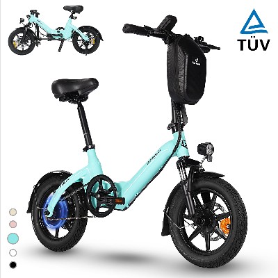 Składany rower elektryczny 250W 36V 78Ah bateria dla dorosłych miejski ebike wyświetlacz LCD podwójne hamulce tarczowe rower do dojazdów do pracy 14 cali Bodywel T16Pro