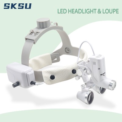 LED Dental LED Light Lamp Lupy dwuokularowe Jasność Spot Regulowany laboratorium dentystyczne 5W Latarka czołowa do reflektora chirurgicznego 25X 35X