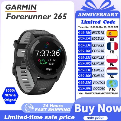 Garmin Forerunner 265 zegarek sportowy Garmin GPS do biegania fitnessu maratonów pływania pomiarem tętna natlenienia krwi smartwatch