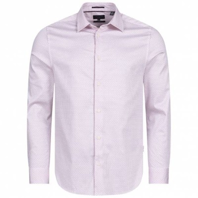 TED BAKER Faenza Geo Mężczyźni Koszula długim rękawem 272167RÓŻOWY