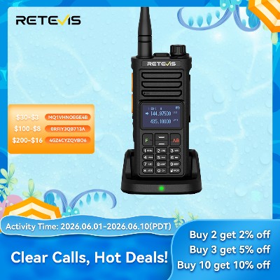 Retevis RA89RG Radiotelefon amatorski WalkieTalkie CrossBand pasma UV programowanie przez aplikację Bluetooth akumulator 2800 mAh bezprzewodowe urządzenie dalekiego zasięgu do zastosowań