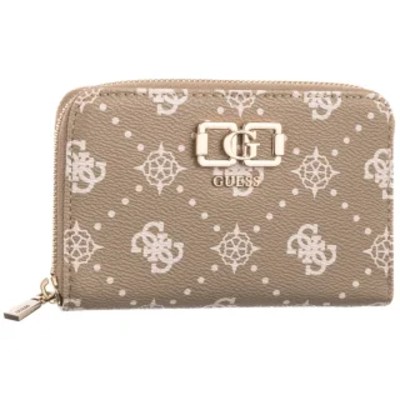 Portfel Emelie Logo Slg Med Zip Around SWGP99 28140 Biscotti Logo GU869b Guess