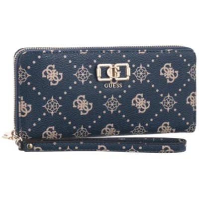 Portfel Emelie Logo Slg Lrg Zip Around SWGP99 28146 Navy Logo GU868c Guess