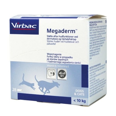 VIRBAC Megaderm 28x4 ml suplement diety dla psów kotów do 10 kg na problemy skórne