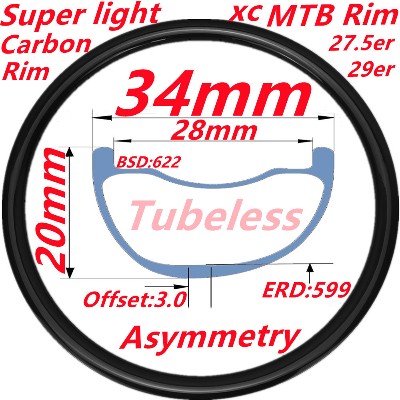 Obręcz MTB Carbon UD matowa obręcz MTB MTB Rim 29er275er 650B obręcz rowerowa 20 25 30MM głębokość Super lekka XC MTB obręcze rowerowe węglowa