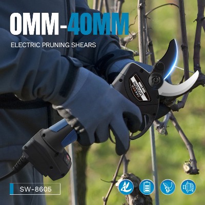Swansoft 40mm akumulatorowe gałęzie drzew winniczych elektryczne sekatory nożyce do przycinania SW8605 2AH bateria