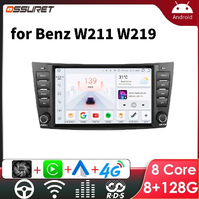Radio samochodowe 2Din Androidem do Mercedes Benz Eclass W211 E200 E220 E300 E350 E240 E270 E280 W219 Multimedia GPS 4G Bezprzewodowy Carplay