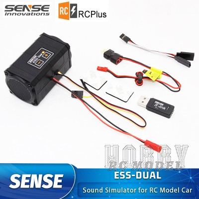 SENSE ESSDUAL 2głośnikowy symulator dźwięku silnika do modelu RC samochodu gąsienicowego Buggy Dirft Racing akcesoria do modyfikacji SCX10