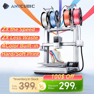 Drukarka 3D ANYCUBIC Kobra maksymalna prędkość druku 600 mms 2x oszczędność czasu materiału wbudowane drukowanie 4kolorowe automatyczne poziomowanie