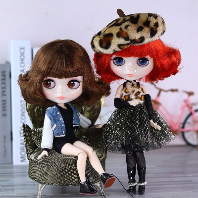 ICY DBS Blyth Doll 16 Joint 30cm White Skin Glossy Face Cute Short Hair Girl Set Doll BJD Toy Gift