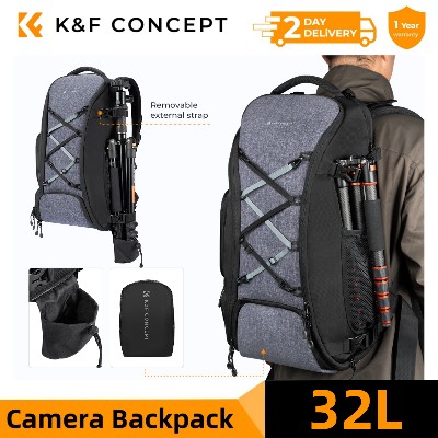 KF CONCEPT 32L25L Duży plecak fotograficzny na aparat Canon Sony DJI DSLRSLR torba na aparat etui na laptopa 15 cali paskiem na statyw osłoną przeciwdeszczową