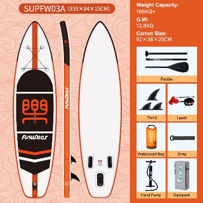 Funwater 11 Inflatable Stand Up Paddle Board 335cm SUP Board Orange Sport Design Touring Yoga Wide Stable Kit