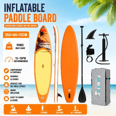 Funwater 3508415cm SUPFW54A Deska do wiosłowania na stojąco odpowiednia do sportów rekreacji jogi wędkarstwa ultralekkiego surfingu antypoślizgowym uchwytem