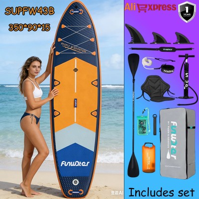 Funwater SUPFW43B ultralekka nadmuchiwana deska do paddleboardingu 3509015 dla dorosłych do jogi wodzie wędkowania podróży surfingu antypoślizgowa deska do paddleboardingu