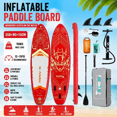 Funwater 3509015cm SUPFW50C Ultralekka nadmuchiwana deska do wiosłowania odpowiednia dla dorosłych Idealny do jogi wodzie wędkarstwa podróży surfingu zapewniający odporność na poślizg