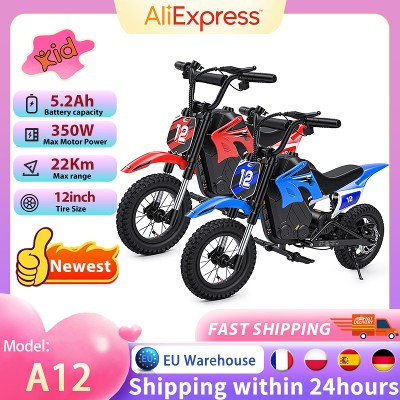 A12 Dziecięca motocyklowa zabawka elektryczna silnikiem 350W zasięgiem 22 km baterią 36V52Ah prędkościami podwójnymi hamulcami amortyzatorami światłami LED do zabawy na świeżym powietrzu