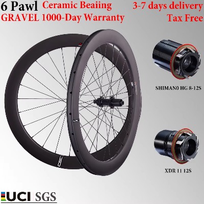 CSC 700C Gravel Bicycle Carbon Wheelset Ceramic Disc Brake Center Lock 35384045505860mm Wheels for Cyclocross Road Bike