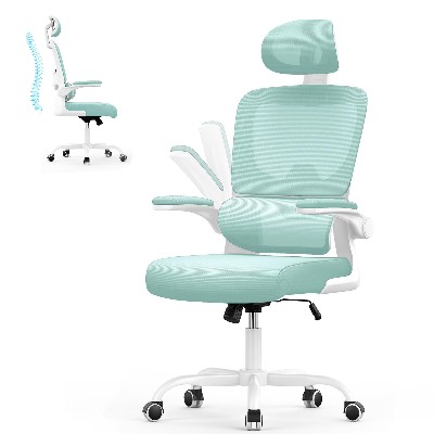 Ergonomiczne krzesło biurowe krzesło biurkowe składanymi podłokietnikami regulowane wysokości oddychające oparcie krzesło obrotowe 360 stopni