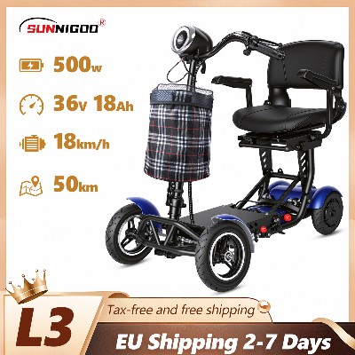 Skuter elektryczny czterokołowy podwójnym silnikiem 500W bateria litowa 36V lekki składany skuter inwalidzki wózek golfowy zasięg 50 km