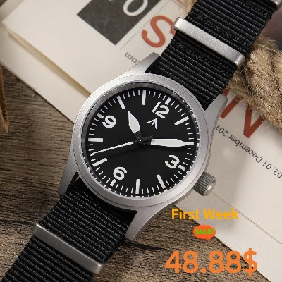 Militado Nowy Mechanizm ML05 Sweep Seconds VH31 Szafirowe Szkło SuperLumiNova BGW9 Wysoka Przezroczystość Powłoka AR 38mm Zegarki Vintage