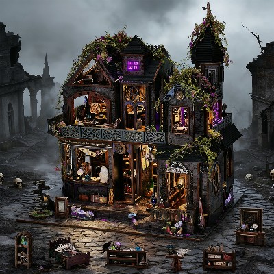 Magiczny Zamek 3D DIY Drewniany Zestaw do Samodzielnego Wykonania Narożnika na Książki Ręcznie Robiony Model Domku dla Lalek Podpórka do Książek Puzzle do Składania Dekoracja Domu