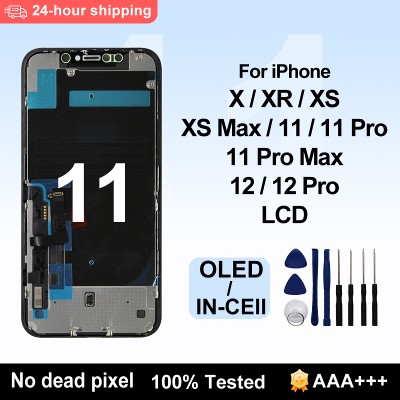 Wyświetlacz OLED do iPhone XR MAX 11 11 Pro 12 Pro LCD ekranem dotykowym 3D Digitizer do iPhone 12 Mini 13 14 Plus 15 Incell