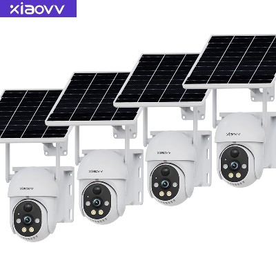 XIAOVV 3MP Bezprzewodowa Kamera Solarna Obiektywami WiFi PTZ Wbudowaną Baterią Kamera Monitoringu Długotrwały Tryb Czuwania iCsee