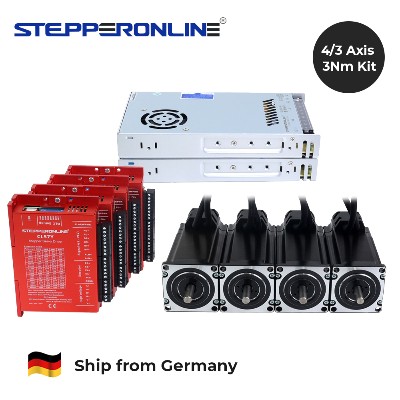 STEPPERONLINE EU Wysyłka UE Zestaw silnika krokowego 3Nm Nema 43 osi Nema23 zamkniętą pętlą sprzężenia zwrotnego enkoderem sterownikiem serwo CL57Y Zestaw CNC