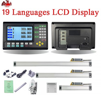 Precyzyjny 3osiowy tokarkofrezarkowy GCS909 LCD DRO Cyfrowy Wyświetlacz szt 50mm1000mm Liniowymi Skalami Enkoderów Optyczną Siatką