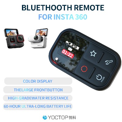 YOCTOP jest odpowiedni do kamer sportowych Insta360 X3 X4 X5 GO 3S Ace Pro2 zdalnie sterowany przez Bluetooth wodoodporne akcesoria